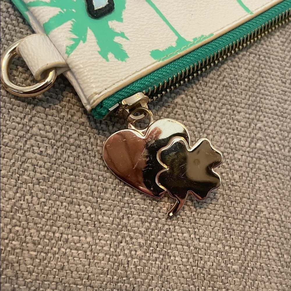 Stoney Clover Lane Green Palm Tree Flat Pouch with Pineapple Patch - Picture 5 of 5